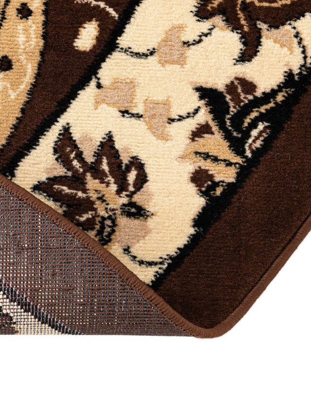 Brown 7' 10 x 7' 10 Espahan Round Area Rug 100% Polypropylene Stain Resistant Carpet With Cotton Backing Vivid Colorful Traditional Interior Design for Sale at Rug Engine