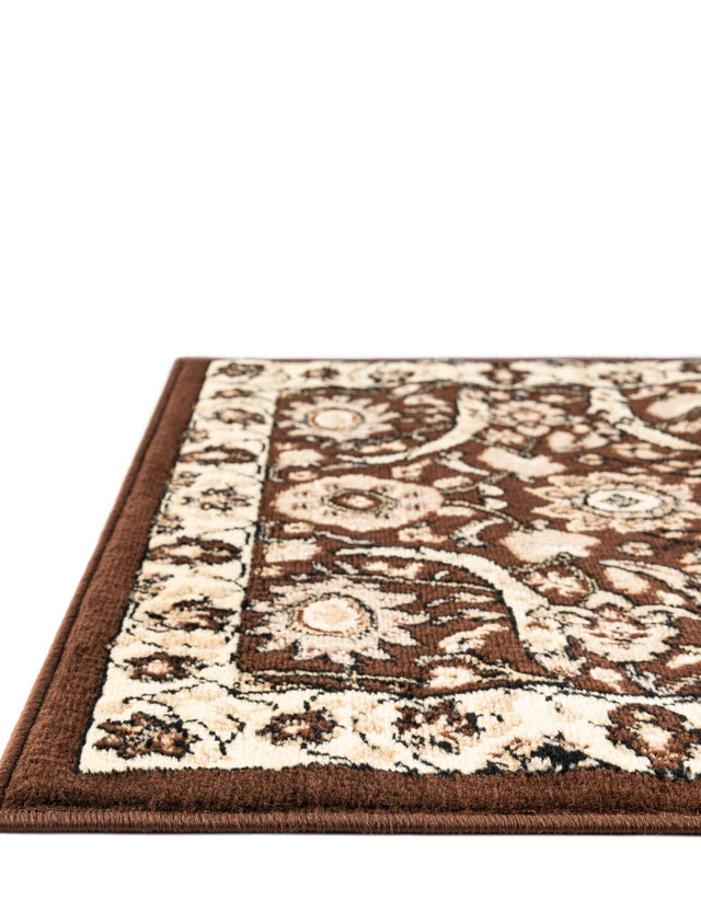 Brown 2' 7 x 10' Espahan Runner Area Rug 100% Polypropylene Stain Resistant Carpet With Cotton Backing Vivid Colorful Traditional Interior Design for Sale at Rug Engine
