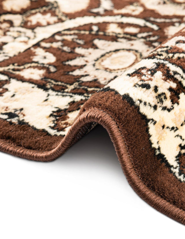 Brown 2' 7 x 10' Espahan Runner Area Rug 100% Polypropylene Stain Resistant Carpet With Cotton Backing Vivid Colorful Traditional Interior Design for Sale at Rug Engine