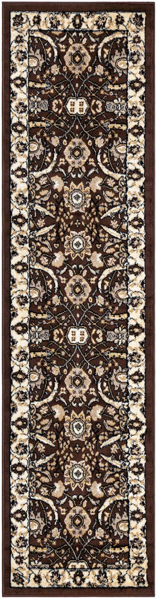 Brown 2' x 8' 2 Espahan Runner Area Rug 100% Polypropylene Stain Resistant Carpet With Cotton Backing Vivid Colorful Traditional Interior Design for Sale at Rug Engine