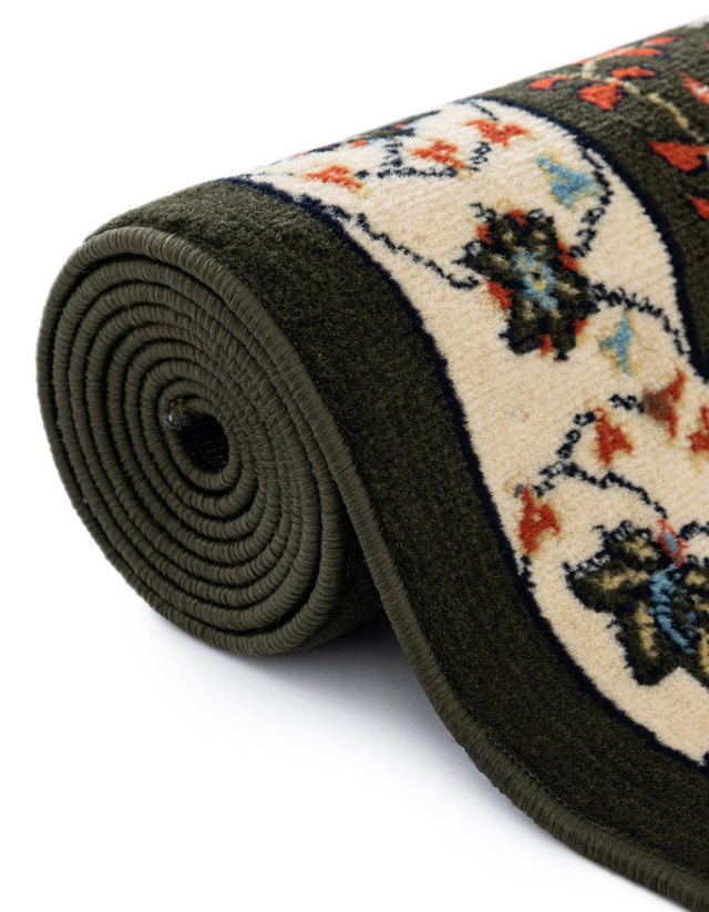 Green 7' 10 x 7' 10 Espahan Square Area Rug 100% Polypropylene Stain Resistant Carpet With Cotton Backing Vivid Colorful Traditional Interior Design for Sale at Rug Engine