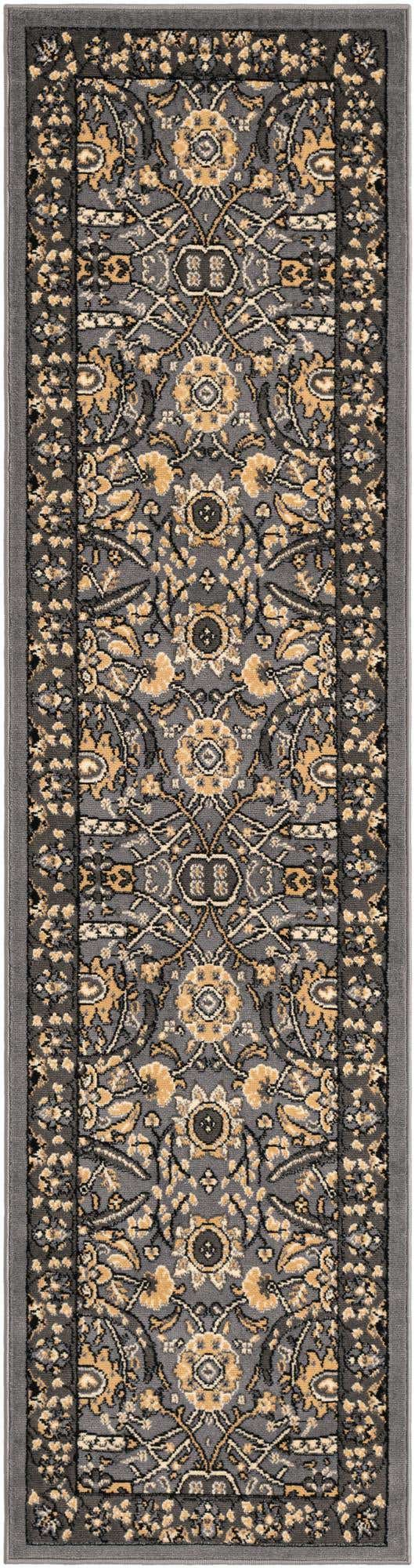 Dark Gray 2' x 8' 2 Espahan Runner Area Rug 100% Polypropylene Stain Resistant Carpet With Cotton Backing Vivid Colorful Traditional Interior Design for Sale at Rug Engine