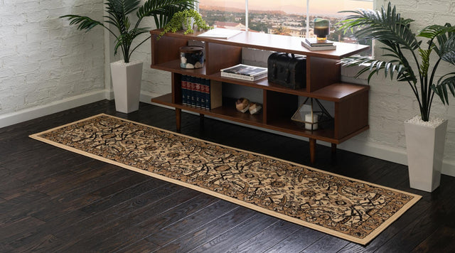 Ivory 2' x 8' 2 Espahan Runner Area Rug 100% Polypropylene Stain Resistant Carpet With Cotton Backing Vivid Colorful Traditional Interior Design for Sale at Rug Engine