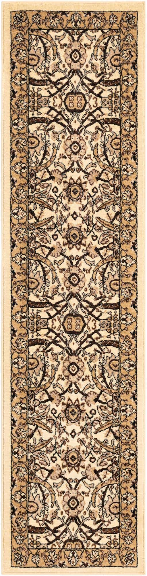 Ivory 2' x 8' 2 Espahan Runner Area Rug 100% Polypropylene Stain Resistant Carpet With Cotton Backing Vivid Colorful Traditional Interior Design for Sale at Rug Engine
