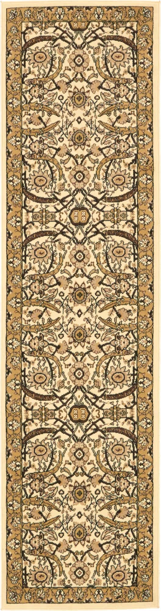 Ivory 2' 7 x 10' Espahan Runner Area Rug 100% Polypropylene Stain Resistant Carpet With Cotton Backing Vivid Colorful Traditional Interior Design for Sale at Rug Engine