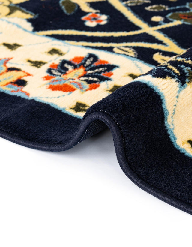 Navy Blue 6' 1 x 9' Espahan Rectangle Area Rug 100% Polypropylene Stain Resistant Carpet With Cotton Backing Vivid Colorful Traditional Interior Design for Sale at Rug Engine