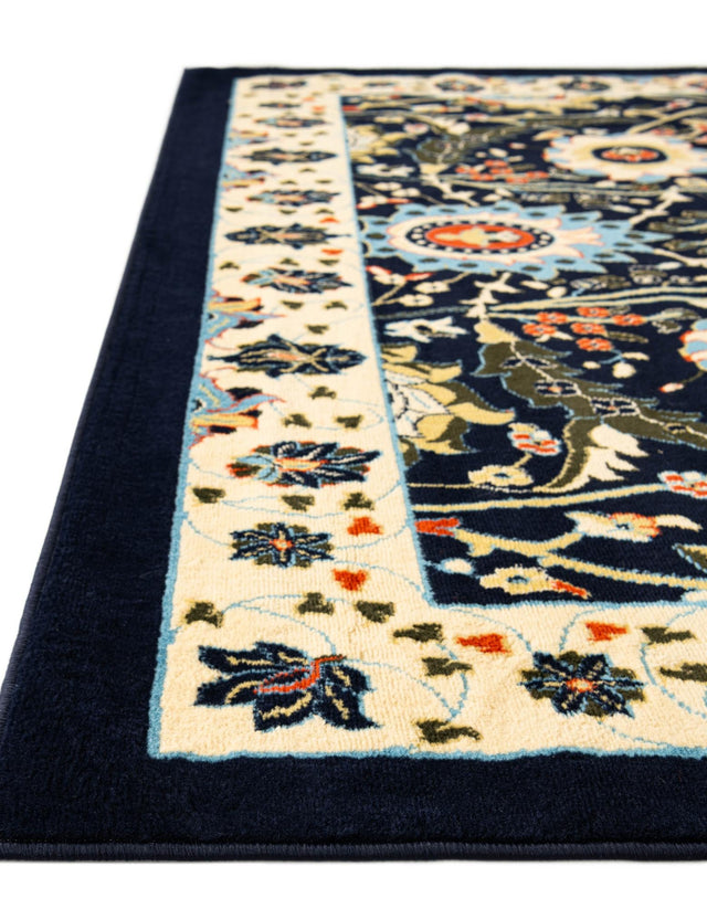Navy Blue 2' x 8' 2 Espahan Runner Area Rug 100% Polypropylene Stain Resistant Carpet With Cotton Backing Vivid Colorful Traditional Interior Design for Sale at Rug Engine