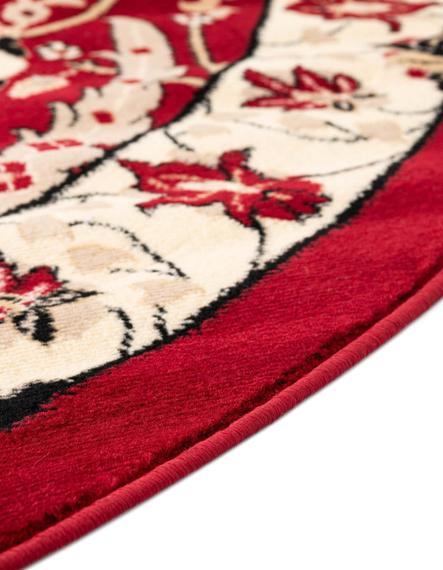 Red 7' 10 x 7' 10 Espahan Round Area Rug 100% Polypropylene Stain Resistant Carpet With Cotton Backing Vivid Colorful Traditional Interior Design for Sale at Rug Engine
