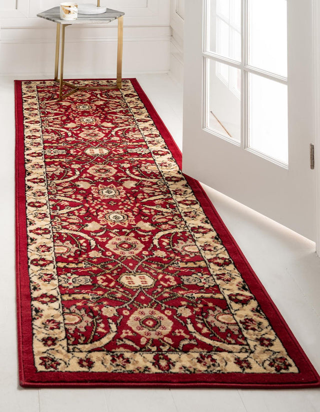 Red 2' x 8' 2 Espahan Runner Area Rug 100% Polypropylene Stain Resistant Carpet With Cotton Backing Vivid Colorful Traditional Interior Design for Sale at Rug Engine