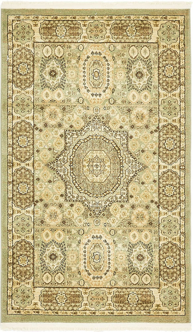 Light Green 3' 1 x 5' 3 Palace Rectangle Area Rug