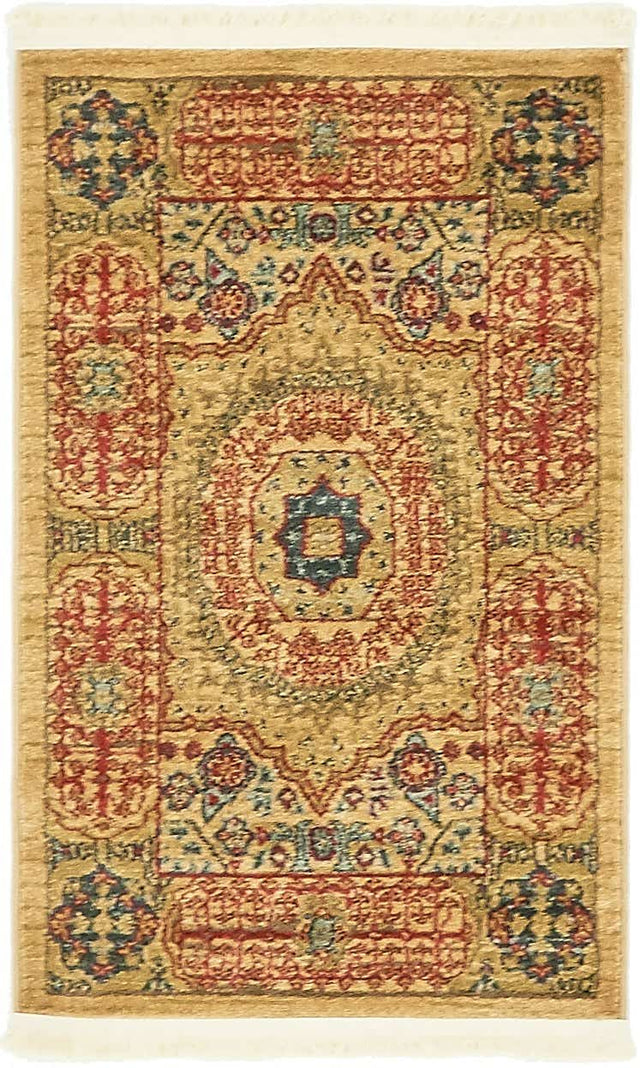 Beige 2' x 3' 1 Palace Rectangle Area Rug