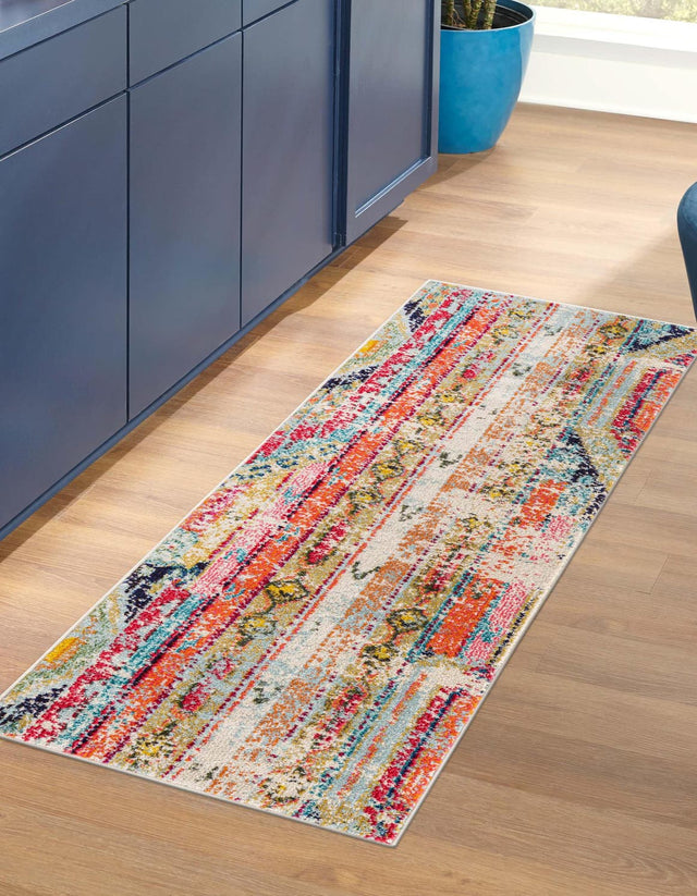 Multicolor 2' 7 x 12' Sedona Runner Area Rug Durable Long Lasting Carpet for Living Rooms, Kitchen, Bedrooms, Office Space, Dorms for Sale at Rug Engine