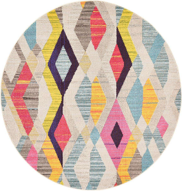 Multicolor 3' 3 x 3' 3 Sedona Round Area Rug