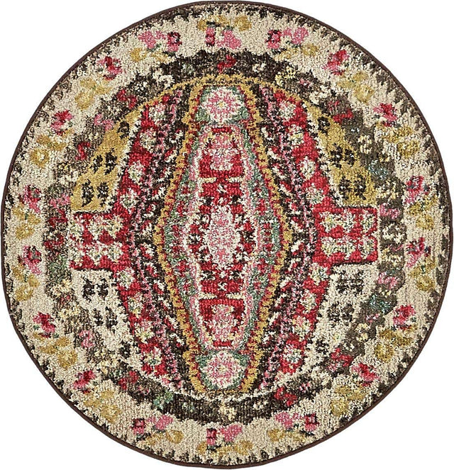 Multicolor 3' 3 x 3' 3 Sedona Round Area Rug