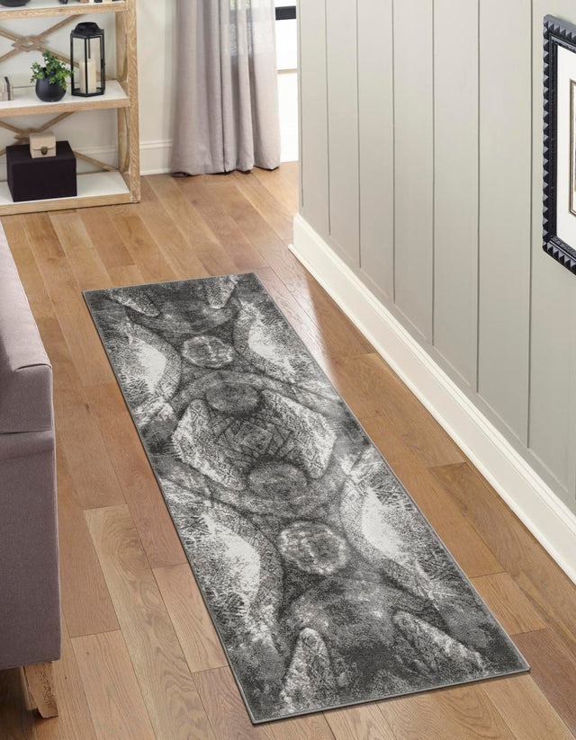 Dark Gray 2' x 13' 1 Sofia Runner Area Rug Durable Easy Clean Stain Resistant Unique Carpet for Affordable Interior Home Design for Sale at Rug Engine
