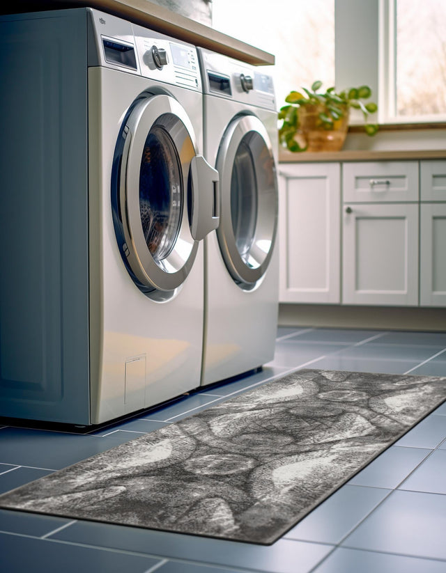Dark Gray 2' x 9' 10 Sofia Runner Area Rug Durable Easy Clean Stain Resistant Unique Carpet for Affordable Interior Home Design for Sale at Rug Engine