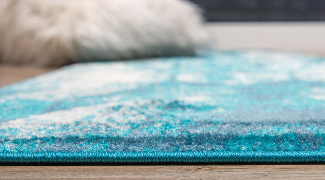 Turquoise 3' 3 x 19' 8 Sofia Runner Area Rug Durable Easy Clean Stain Resistant Unique Carpet for Affordable Interior Home Design for Sale at Rug Engine