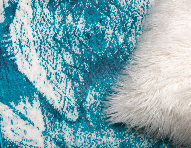 Turquoise 3' 3 x 16' 5 Sofia Runner Area Rug Durable Easy Clean Stain Resistant Unique Carpet for Affordable Interior Home Design for Sale at Rug Engine