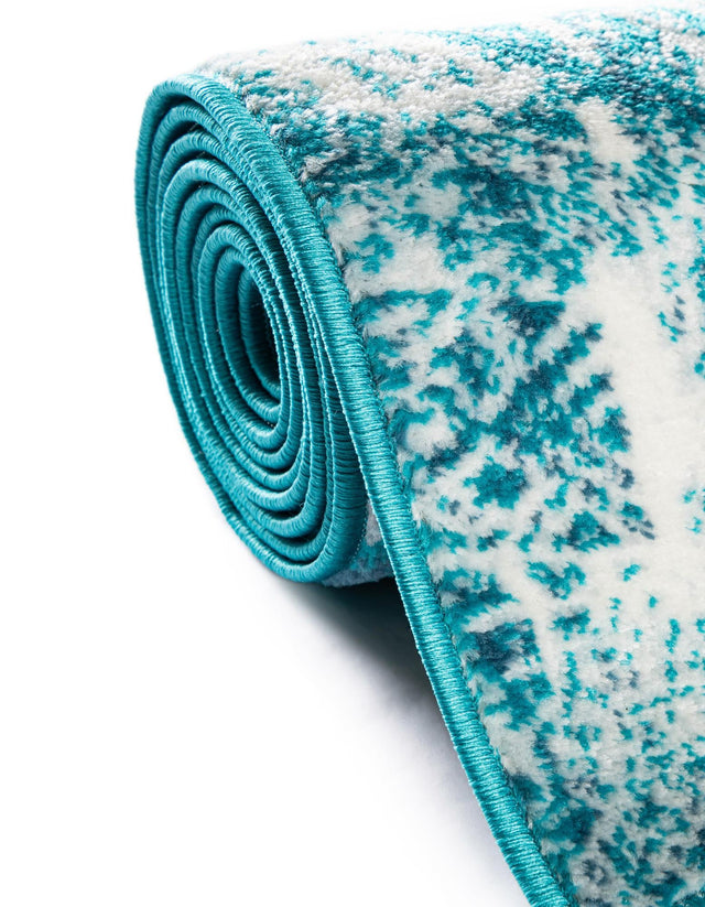 Turquoise 2' x 9' 10 Sofia Runner Area Rug Durable Easy Clean Stain Resistant Unique Carpet for Affordable Interior Home Design for Sale at Rug Engine