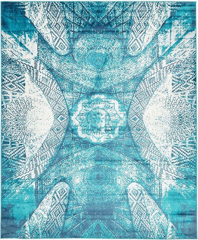 Turquoise 8' x 10' Sofia Rectangle Area Rug Durable Easy Clean Stain Resistant Unique Carpet for Affordable Interior Home Design for Sale at Rug Engine