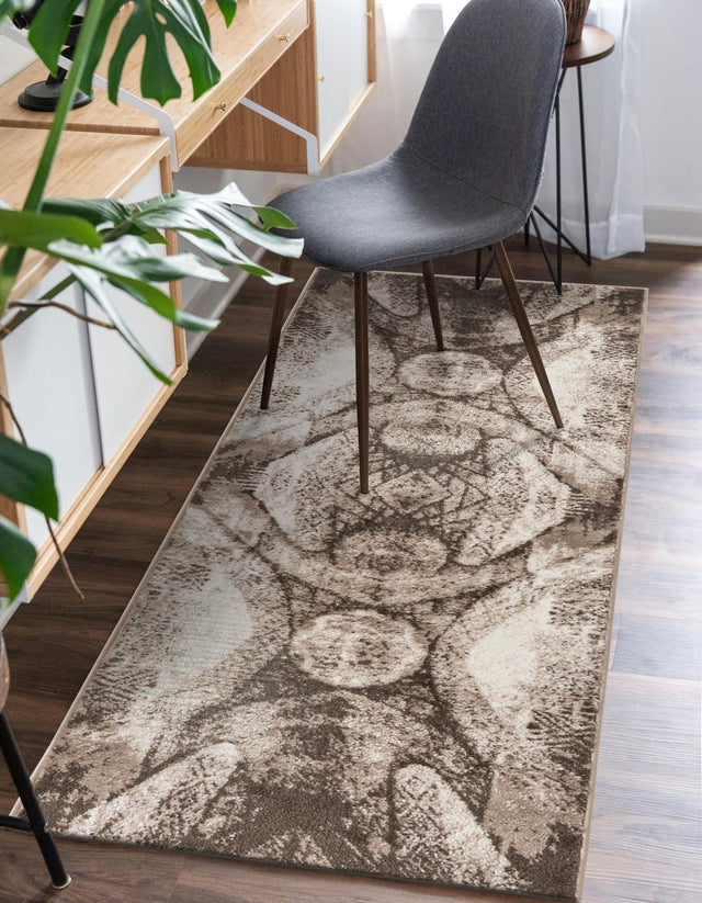 Brown 2' x 9' 10 Sofia Runner Area Rug Durable Easy Clean Stain Resistant Unique Carpet for Affordable Interior Home Design for Sale at Rug Engine
