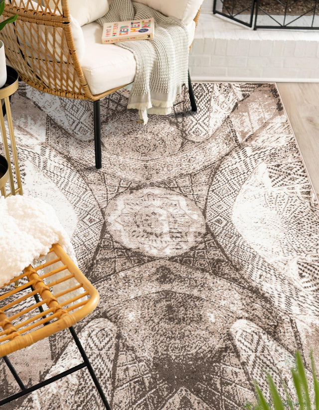 Brown 7' 10 x 11' Sofia Rectangle Area Rug Durable Easy Clean Stain Resistant Unique Carpet for Affordable Interior Home Design for Sale at Rug Engine