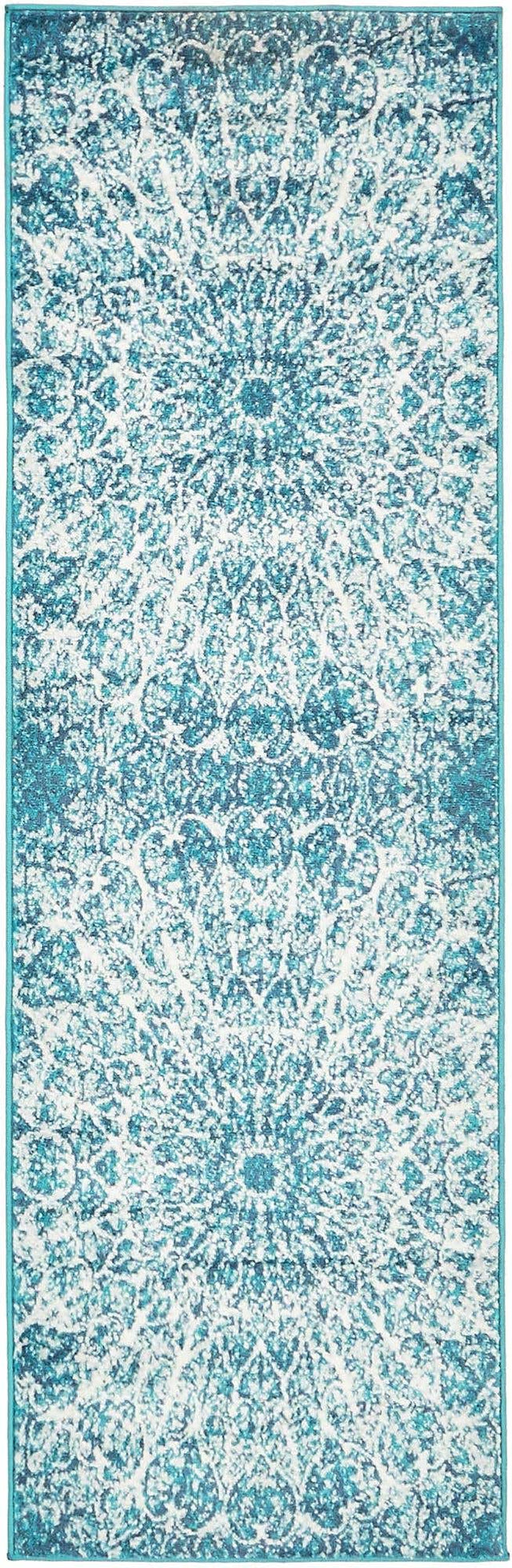 Turquoise 2' x 6' 7 Sofia Runner Area Rug Durable Easy Clean Stain Resistant Unique Carpet for Affordable Interior Home Design for Sale at Rug Engine
