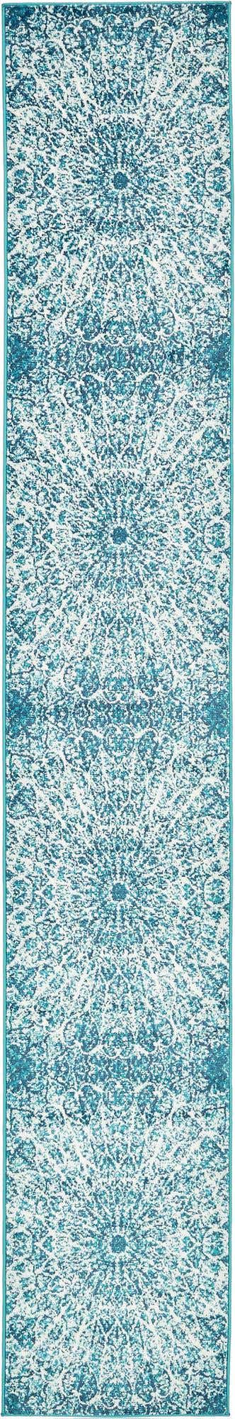 Turquoise 2' x 13' 1 Sofia Runner Area Rug Durable Easy Clean Stain Resistant Unique Carpet for Affordable Interior Home Design for Sale at Rug Engine
