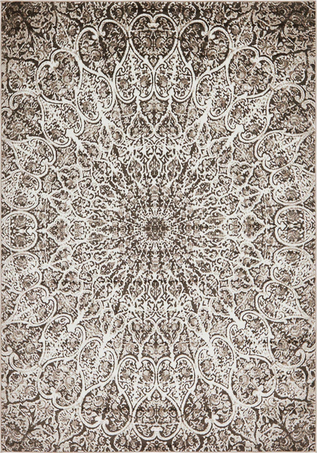 Brown 4' 1 x 6' 1 Sofia Rectangle Area Rug Durable Easy Clean Stain Resistant Unique Carpet for Affordable Interior Home Design for Sale at Rug Engine