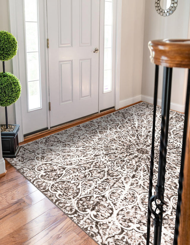 Brown 6' 1 x 9' Sofia Rectangle Area Rug Durable Easy Clean Stain Resistant Unique Carpet for Affordable Interior Home Design for Sale at Rug Engine