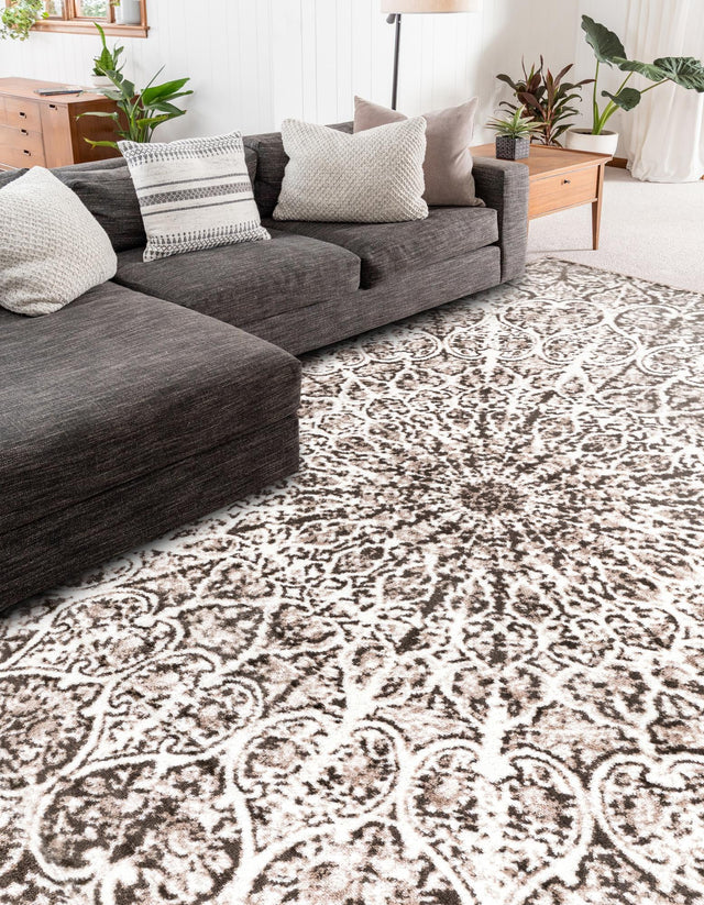Brown 6' 1 x 9' Sofia Rectangle Area Rug Durable Easy Clean Stain Resistant Unique Carpet for Affordable Interior Home Design for Sale at Rug Engine