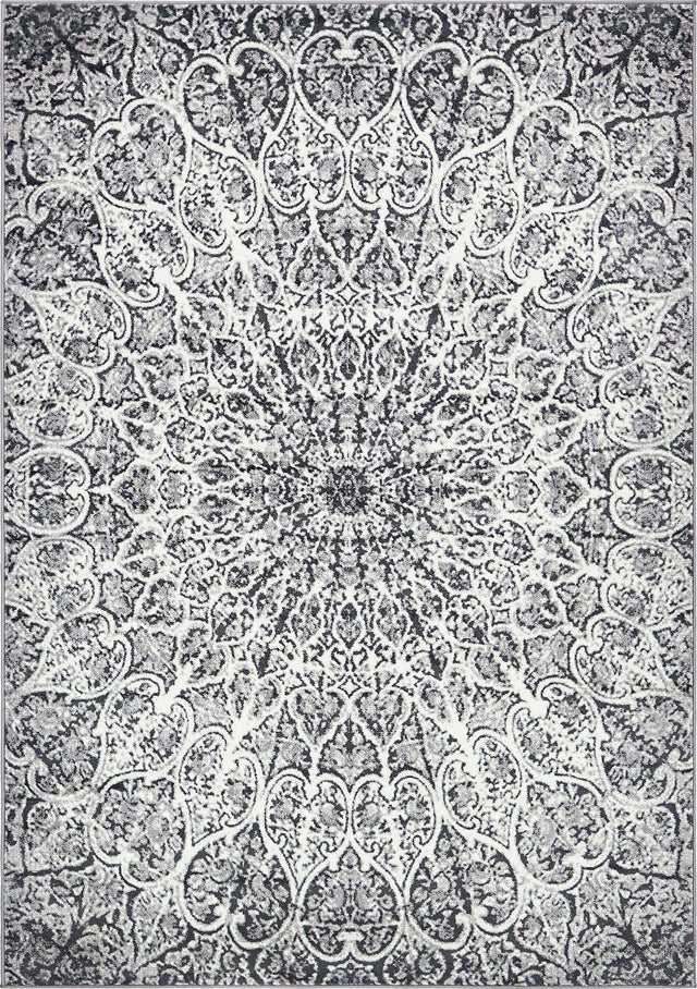 Dark Gray 4' 1 x 6' 1 Sofia Rectangle Area Rug Durable Easy Clean Stain Resistant Unique Carpet for Affordable Interior Home Design for Sale at Rug Engine