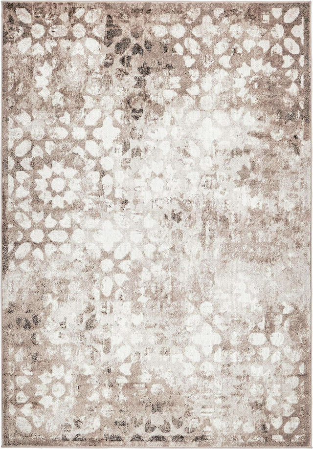 Brown 4' 1 x 6' 1 Sofia Rectangle Area Rug Durable Easy Clean Stain Resistant Unique Carpet for Affordable Interior Home Design for Sale at Rug Engine