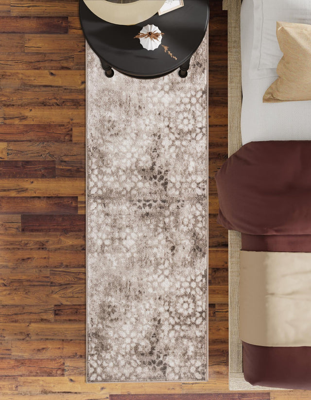 Brown 2' x 6' 7 Sofia Runner Area Rug Durable Easy Clean Stain Resistant Unique Carpet for Affordable Interior Home Design for Sale at Rug Engine