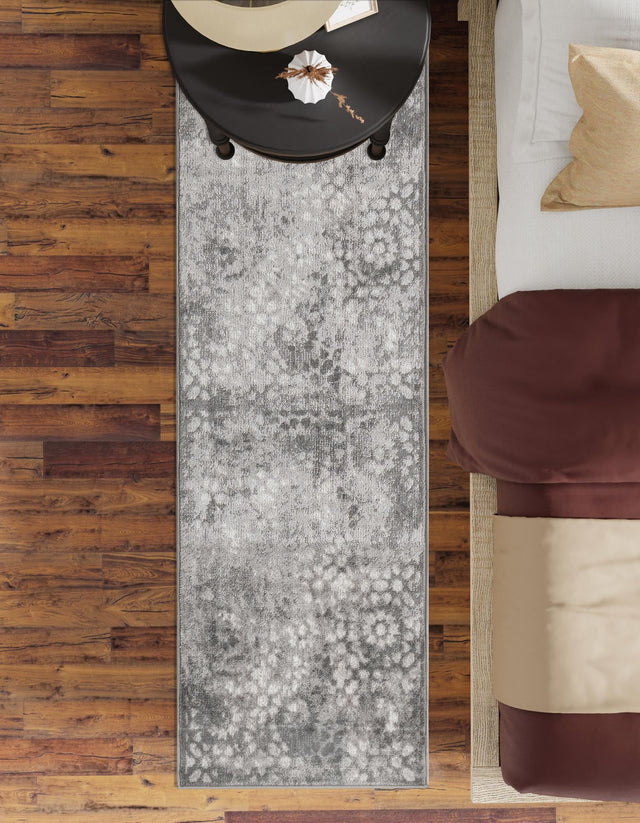 Dark Gray 3' 3 x 16' 5 Sofia Runner Area Rug Durable Easy Clean Stain Resistant Unique Carpet for Affordable Interior Home Design for Sale at Rug Engine