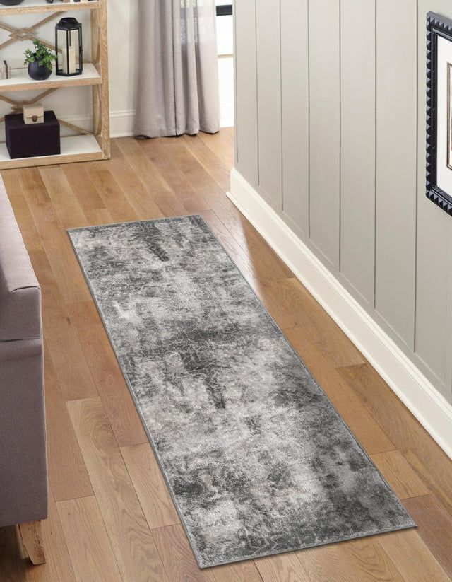 Dark Gray 3' 1 x 16' 5 Sofia Runner Area Rug Durable Easy Clean Stain Resistant Unique Carpet for Affordable Interior Home Design for Sale at Rug Engine