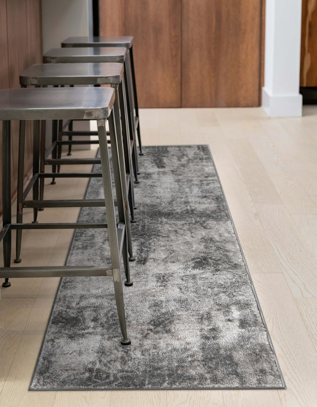 Dark Gray 2' x 6' 7 Sofia Runner Area Rug Durable Easy Clean Stain Resistant Unique Carpet for Affordable Interior Home Design for Sale at Rug Engine