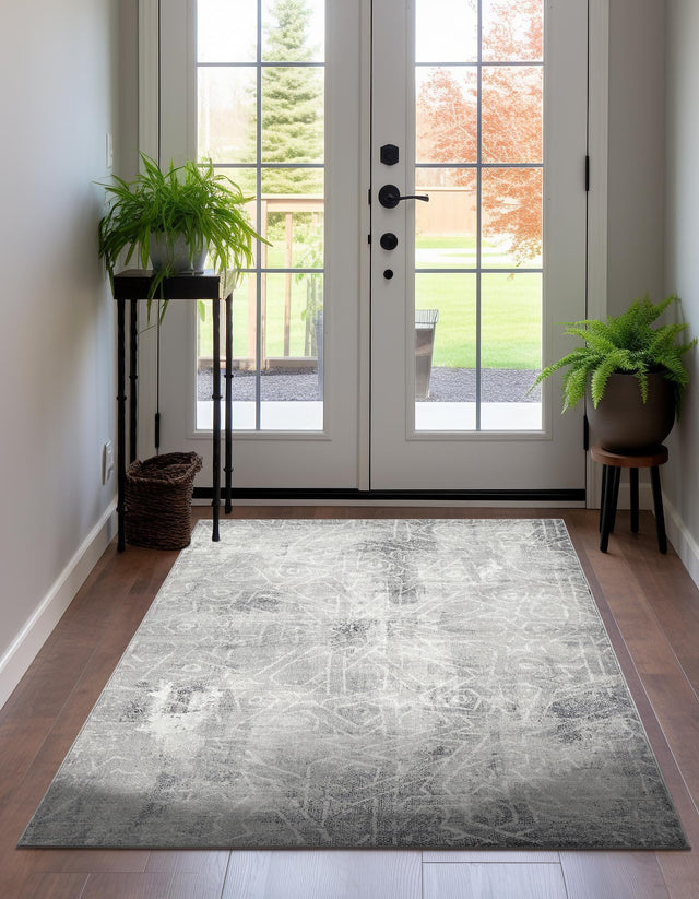 Dark Gray 2' x 3' 1 Sofia Rectangle Area Rug Durable Easy Clean Stain Resistant Unique Carpet for Affordable Interior Home Design for Sale at Rug Engine