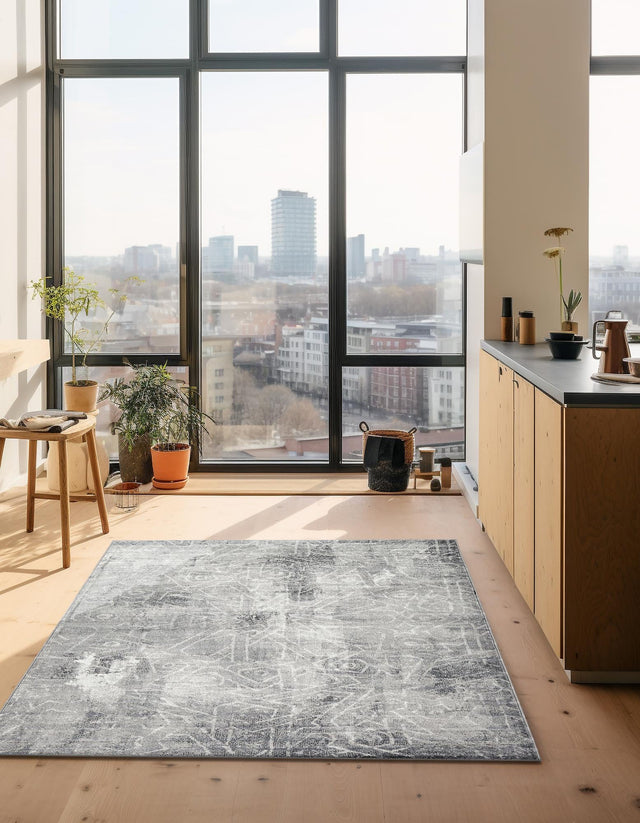 Dark Gray 2' x 3' 1 Sofia Rectangle Area Rug Durable Easy Clean Stain Resistant Unique Carpet for Affordable Interior Home Design for Sale at Rug Engine