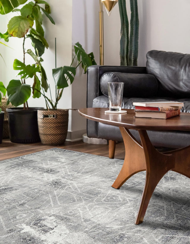 Dark Gray 2' x 3' 1 Sofia Rectangle Area Rug Durable Easy Clean Stain Resistant Unique Carpet for Affordable Interior Home Design for Sale at Rug Engine