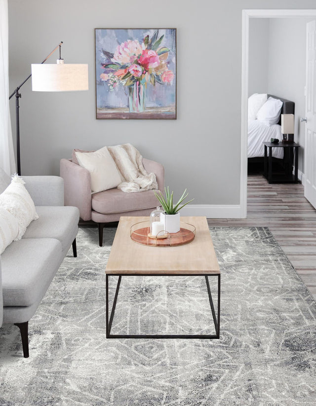 Dark Gray 2' x 3' 1 Sofia Rectangle Area Rug Durable Easy Clean Stain Resistant Unique Carpet for Affordable Interior Home Design for Sale at Rug Engine
