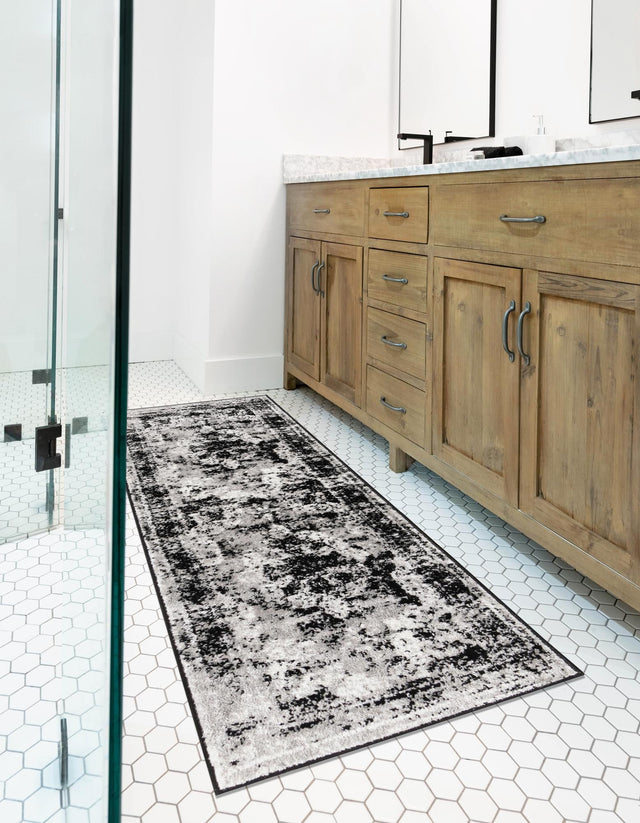 Black 2' x 6' 7 Sofia Runner Area Rug Discounted Clearance Final Sale