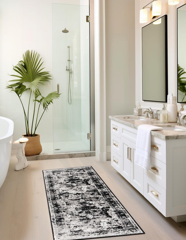 Black 2' x 6' 7 Sofia Runner Area Rug Discounted Clearance Final Sale