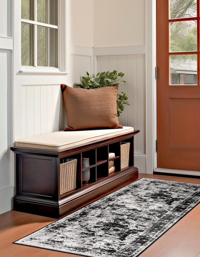 Black 2' x 6' 7 Sofia Runner Area Rug Discounted Clearance Final Sale