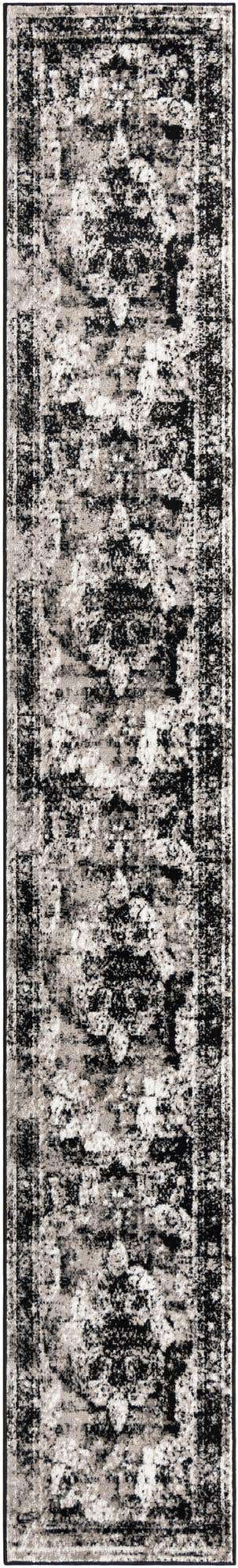 Black 2' x 13' 1 Sofia Runner Area Rug Durable Easy Clean Stain Resistant Unique Carpet for Affordable Interior Home Design for Sale at Rug Engine