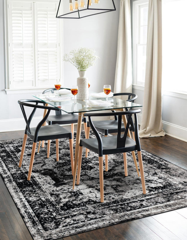 Black 10' x 13' 1 Sofia Rectangle Area Rug Durable Easy Clean Stain Resistant Unique Carpet for Affordable Interior Home Design for Sale at Rug Engine