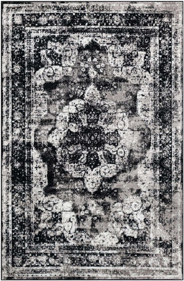 Black 5' 3 x 8' Sofia Rectangle Area Rug Discounted Clearance Final Sale