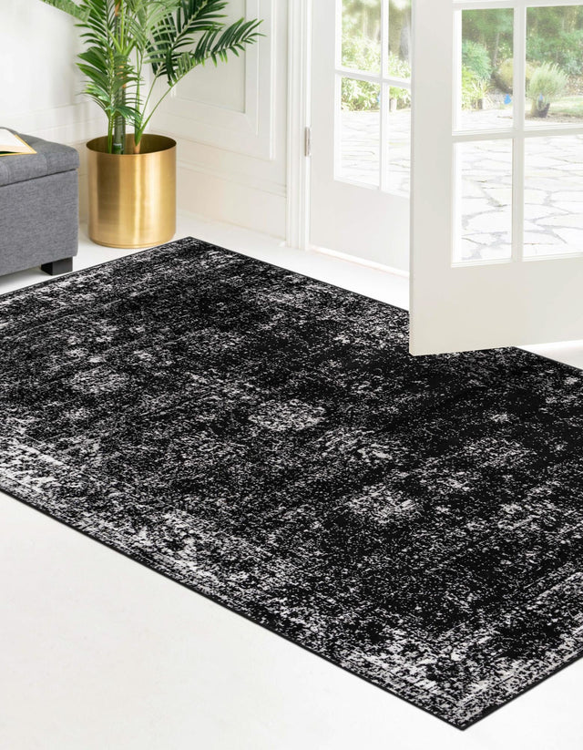 Black 3' 1 x 5' 3 Sofia Rectangle Area Rug Durable Easy Clean Stain Resistant Unique Carpet for Affordable Interior Home Design for Sale at Rug Engine