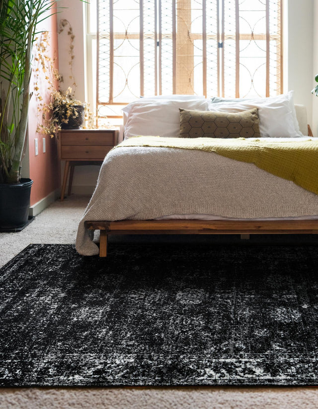 Black 3' 1 x 5' 3 Sofia Rectangle Area Rug Durable Easy Clean Stain Resistant Unique Carpet for Affordable Interior Home Design for Sale at Rug Engine