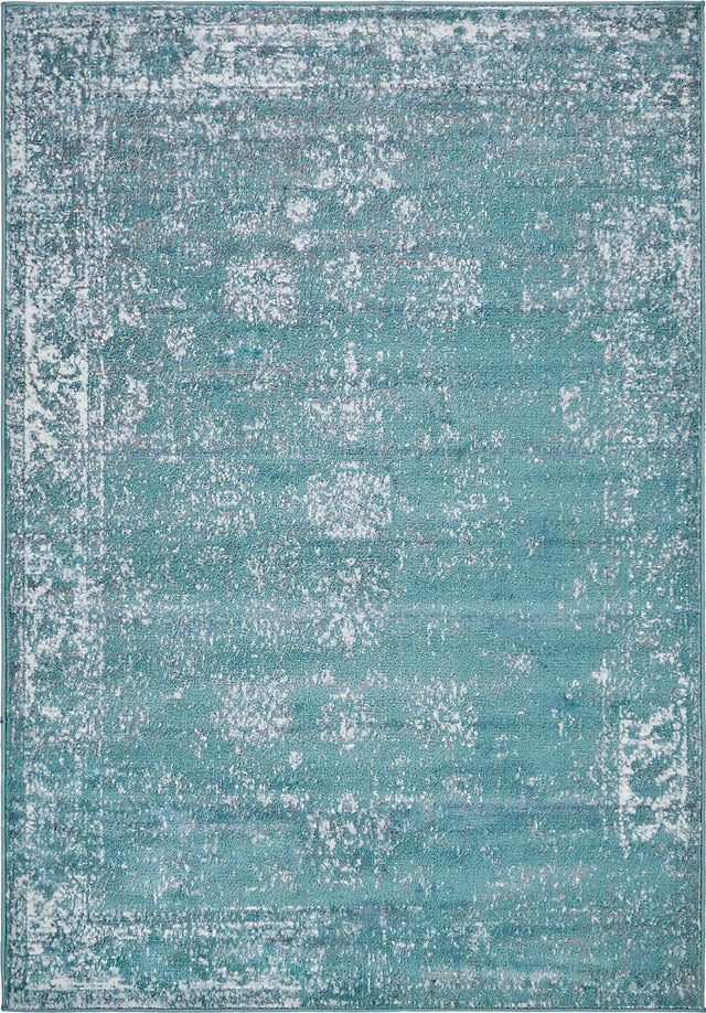 Turquoise 4' 1 x 6' 1 Sofia Rectangle Area Rug Durable Easy Clean Stain Resistant Unique Carpet for Affordable Interior Home Design for Sale at Rug Engine
